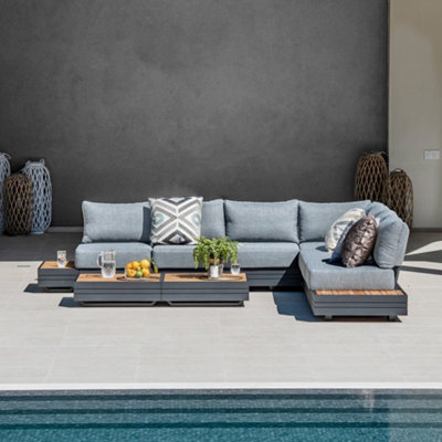 Panama Luxury Outdoor Large Corner Group Set In Washed Grey - image 1