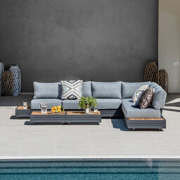 Panama Luxury Outdoor Large Corner Group Set In Washed Grey