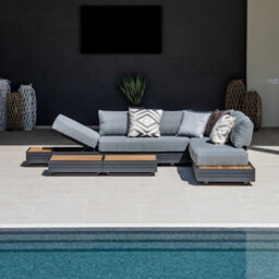 Panama Luxury Outdoor Large Corner Group Set In Washed Grey - thumbnail 2