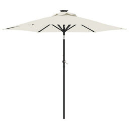 Berkfield Garden Parasol With Steel Pole White 225X225X212 Cm - thumbnail 2