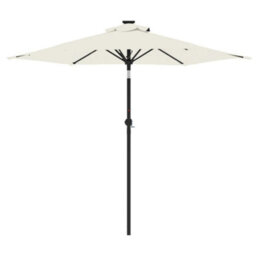 Berkfield Garden Parasol With Steel Pole White 225X225X212 Cm - thumbnail 4