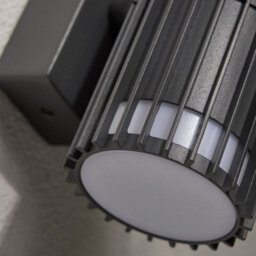 CGC Lighting Cgc Lilly Anthracite Dark Grey Ribbed Gu10 Down Outdoor Wall Light Ip65 - thumbnail 4