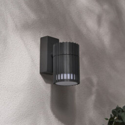 CGC Lighting Cgc Lilly Anthracite Dark Grey Ribbed Gu10 Down Outdoor Wall Light Ip65 - thumbnail 2