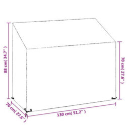 Garden Bench Cover With 8 Eyelets, Polyethylene, 130X70X70 88 Cm - thumbnail 9
