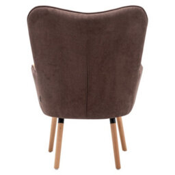Living And Home Colorful Wing Back Armchair And Footstool Set,patchwork Linen Upholstered Accent Chair Sofa Chair With Ottoman And Pillow - thumbnail 5