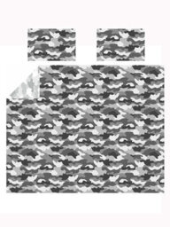 Grey Army Camouflage Reversible Double Duvet Cover And Pillowcase Set - thumbnail 3