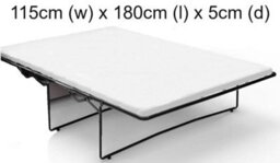Save On Goods UK Sofa Bed Replacement Foam Mattress. Metal Action Sofabed Matress (115Cm (W) X 180Cm (L) X 5Cm (Thick)) - thumbnail 1