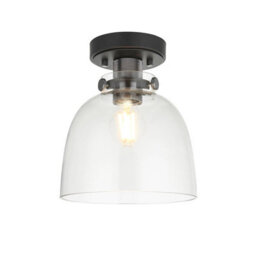 Luxia Tilly Clear Glass Flush Light Black Chrome - thumbnail 3