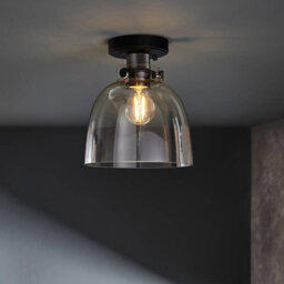 Luxia Tilly Clear Glass Flush Light Black Chrome - thumbnail 1