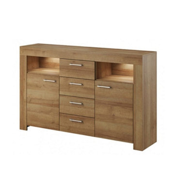 Arte Elegant Sky Sideboard Cabinet H960mm W1550mm D400mm In Riviera Oak - Versatile Storage Solution - image 1