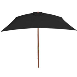 Berkfield Elegant Outdoor Parasol With Wooden Pole Black 200X300 Cm - thumbnail 3