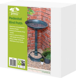 Netagon Outdoor Garden Strong Durable Freestanding Pedestal Wildlife Bird Bath With Base - thumbnail 2