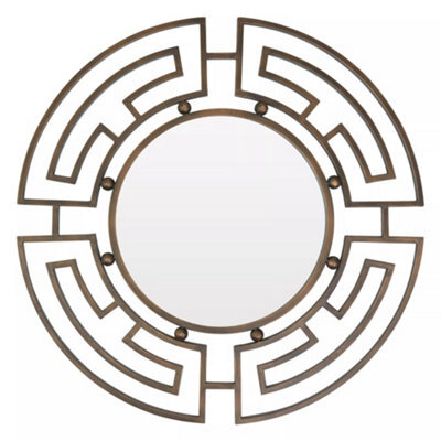 Orsina Bronze Metal Frame Round Wall Mirror - image 1