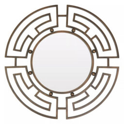 Orsina Bronze Metal Frame Round Wall Mirror - thumbnail 1