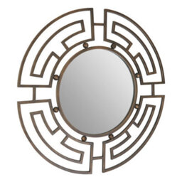 Orsina Bronze Metal Frame Round Wall Mirror - thumbnail 2