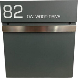 One of a Kind Design UK One Of A Kind Uk Personalized Wall-Mounted Postbox Contemporary Lockable Mailbox With Newspaper Slot Waterproof Letter Box - Grey