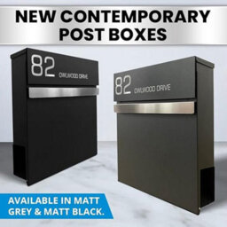One of a Kind Design UK One Of A Kind Uk Personalized Wall-Mounted Postbox Contemporary Lockable Mailbox With Newspaper Slot Waterproof Letter Box - Grey - thumbnail 3