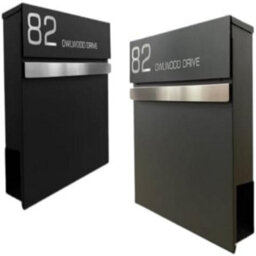 One of a Kind Design UK One Of A Kind Uk Personalized Wall-Mounted Postbox Contemporary Lockable Mailbox With Newspaper Slot Waterproof Letter Box - Grey - thumbnail 6