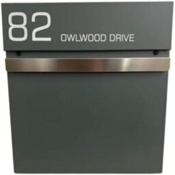 One of a Kind Design UK One Of A Kind Uk Personalized Wall-Mounted Postbox Contemporary Lockable Mailbox With Newspaper Slot Waterproof Letter Box - Grey - thumbnail 4