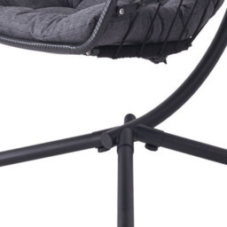 Thehotsale 88Cm W X 192Cm H Egg-Shaped Hanging Chair With Soft Cushion & Headrest Black Indoor Chairs - thumbnail 4