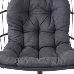 Thehotsale 88Cm W X 192Cm H Egg-Shaped Hanging Chair With Soft Cushion & Headrest Black Indoor Chairs - thumbnail 6