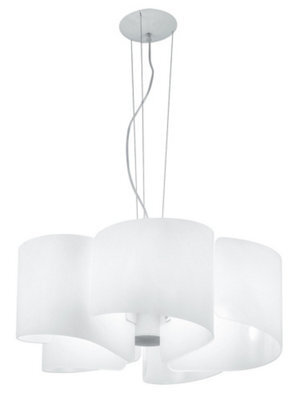 Luminosa Lighting Luminosa Imagine Curved Glass Ceiling Pendant, White, E27