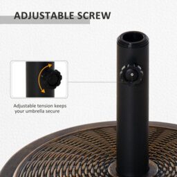 Outsunny 13Kg Cement Parasol Base Stand Fits 35mm/38mm/48mm Poles, Black - thumbnail 6