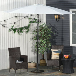 Outsunny 13Kg Cement Parasol Base Stand Fits 35mm/38mm/48mm Poles, Black - thumbnail 7