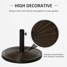 Outsunny 13Kg Cement Parasol Base Stand Fits 35mm/38mm/48mm Poles, Black - thumbnail 4