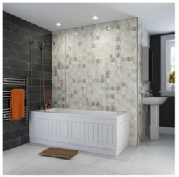 Affine Bathroom Suite Single Ended Bath 1050mm Basin Vanity Unit Toilet Gloss White - thumbnail 3