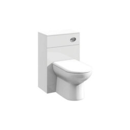 Affine Bathroom Suite Single Ended Bath 1050mm Basin Vanity Unit Toilet Gloss White - thumbnail 6