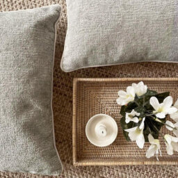 Yes-Online Textured Piped Cushions Belgravia Decor Grey 50 X 30Cm Rectangle Pillow - thumbnail 2