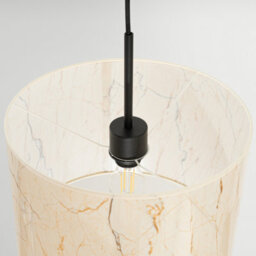 Luminosa Lighting Luminosa Nevia Cylindrical Pendant Ceiling Light Beige Marble, Black 1X E27 - thumbnail 6