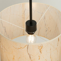 Luminosa Lighting Luminosa Nevia Cylindrical Pendant Ceiling Light Beige Marble, Black 1X E27 - thumbnail 5
