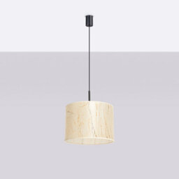 Luminosa Lighting Luminosa Nevia Cylindrical Pendant Ceiling Light Beige Marble, Black 1X E27 - thumbnail 3