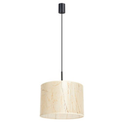Luminosa Lighting Luminosa Nevia Cylindrical Pendant Ceiling Light Beige Marble, Black 1X E27 - thumbnail 2