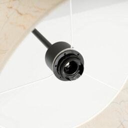 Luminosa Lighting Luminosa Nevia Cylindrical Pendant Ceiling Light Beige Marble, Black 1X E27 - thumbnail 8