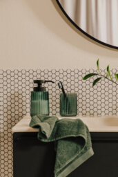 Cosmic Toothbrush Holder, Tumbler, Resistant Glass, 8Cm Diameter, Free-Standing, Smoke Grey, Lido Collection - thumbnail 5