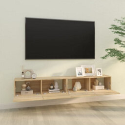 Walplus Wall Tv Cabinets 2 Pcs Sonoma Oak 100X30X30 Cm Engineered Wood - thumbnail 3