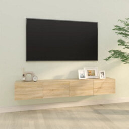 Walplus Wall Tv Cabinets 2 Pcs Sonoma Oak 100X30X30 Cm Engineered Wood - thumbnail 1