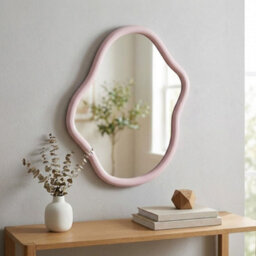 Garden Greatness Blush Pink Wave Style Decorative Mirror