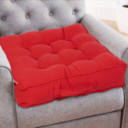 Casabella Booster Cushion Armchair Cushion Large Booster Seat Dining Chair 50X50+10Cm Thick Floor Cushion Sofa Seat Red - thumbnail 1