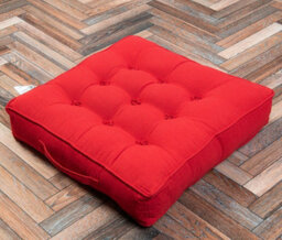 Casabella Booster Cushion Armchair Cushion Large Booster Seat Dining Chair 50X50+10Cm Thick Floor Cushion Sofa Seat Red - thumbnail 3
