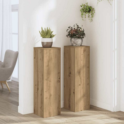 Walplus Plant Stand 2Pcs Artisan Oak 25X25X80 Cm Engineered Wood - image 1