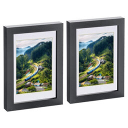 "Nicola Spring Photo Frames With 4"" X 6"" Mount - 5"" X 7"" - Black/white - Pack Of 2" - thumbnail 1