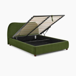 Furniturebox Uk Mabel Green Velvet Ottoman King Size Bed Frame - thumbnail 6