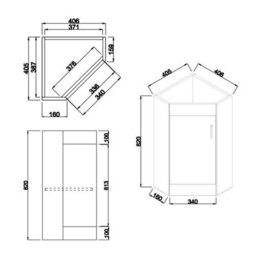 Rinse Bathrooms 550mm White Bathroom Corner Vanity Unit Basin Sink Cabinet Floorstanding Single Door - thumbnail 6