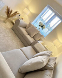 Plush Velvet 3+2 Sofa Set Cream High Back Couch Settee For Living Room Lounge Indoors - thumbnail 2