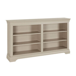 The Furniture Market Wilmslow Dove Grey Painted Wide Low Double Bookcase - thumbnail 4