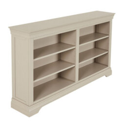 The Furniture Market Wilmslow Dove Grey Painted Wide Low Double Bookcase - thumbnail 7